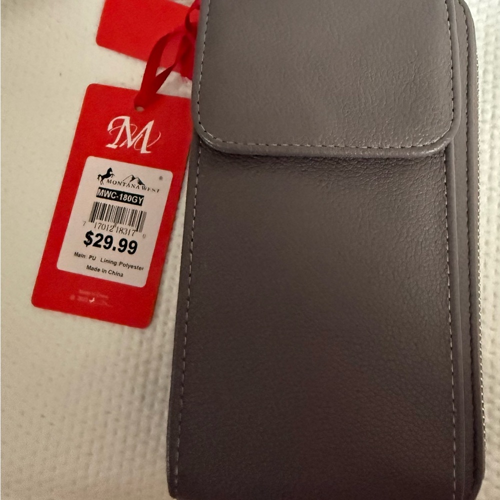 Montana West Gray Zip Around Wallet Wristlet New With Tags Accordion Organizer